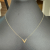 Sleek 18K Gold V-Shaped Pendant Necklace - 18" Adjustable Chain