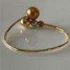 24k Overtone 13mm Southsea Pearl in 14k Gold Bangle