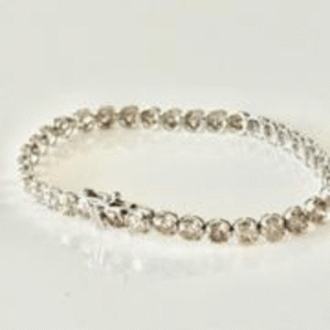 18K White Gold Round Brilliant Cut Diamond Tennis Bracelet – 7"
